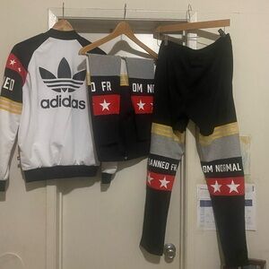 ADIDAS RITA ORA BANNED FROM NORMAL 3-PIECES JACKET SWEATPANTS AND LEGGINGS